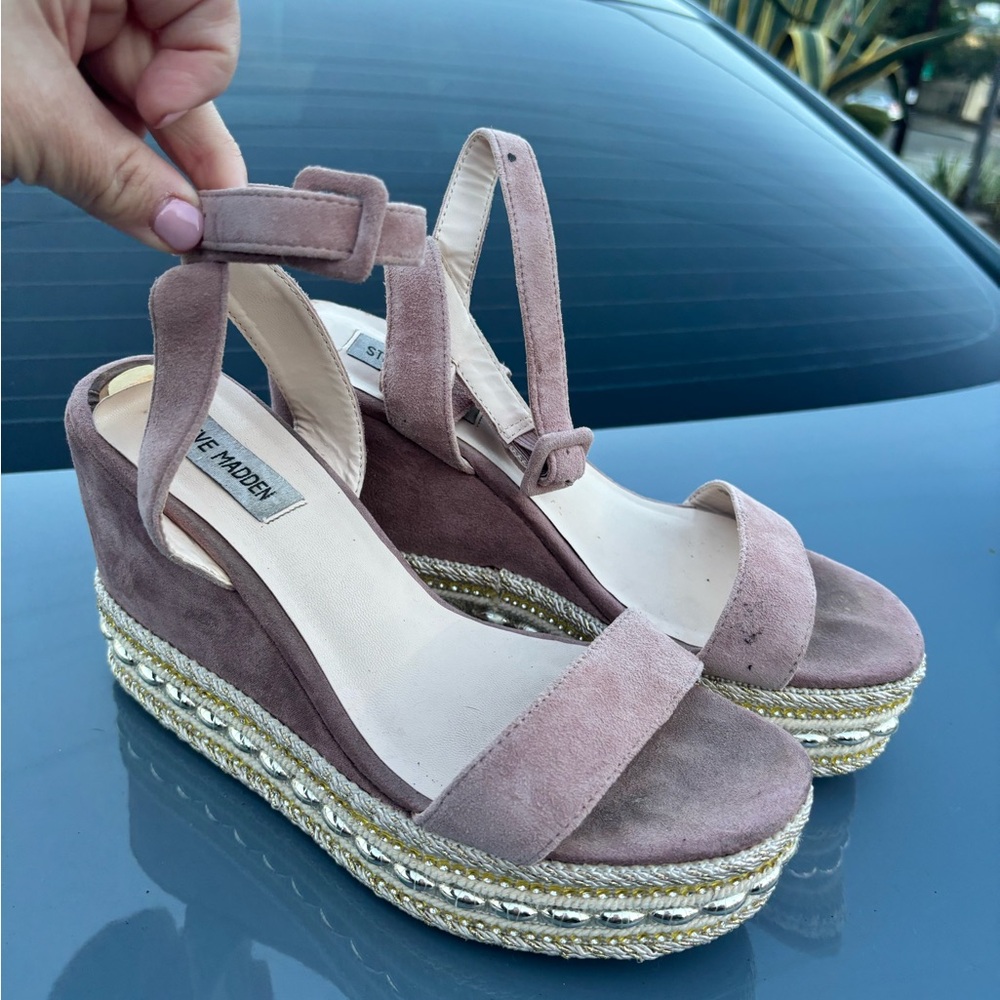 Steve Madden Mauve Wedge Sandals